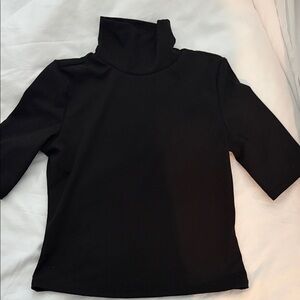 AFRM Ribbed Black Turtleneck 3/4 Sleeve